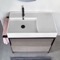 Console Sink Vanity With Ceramic Sink and Grey Oak Drawer, 35